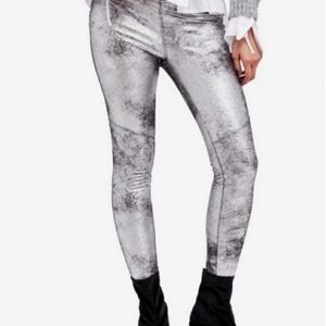 Free People Metallic Stretch Pants
